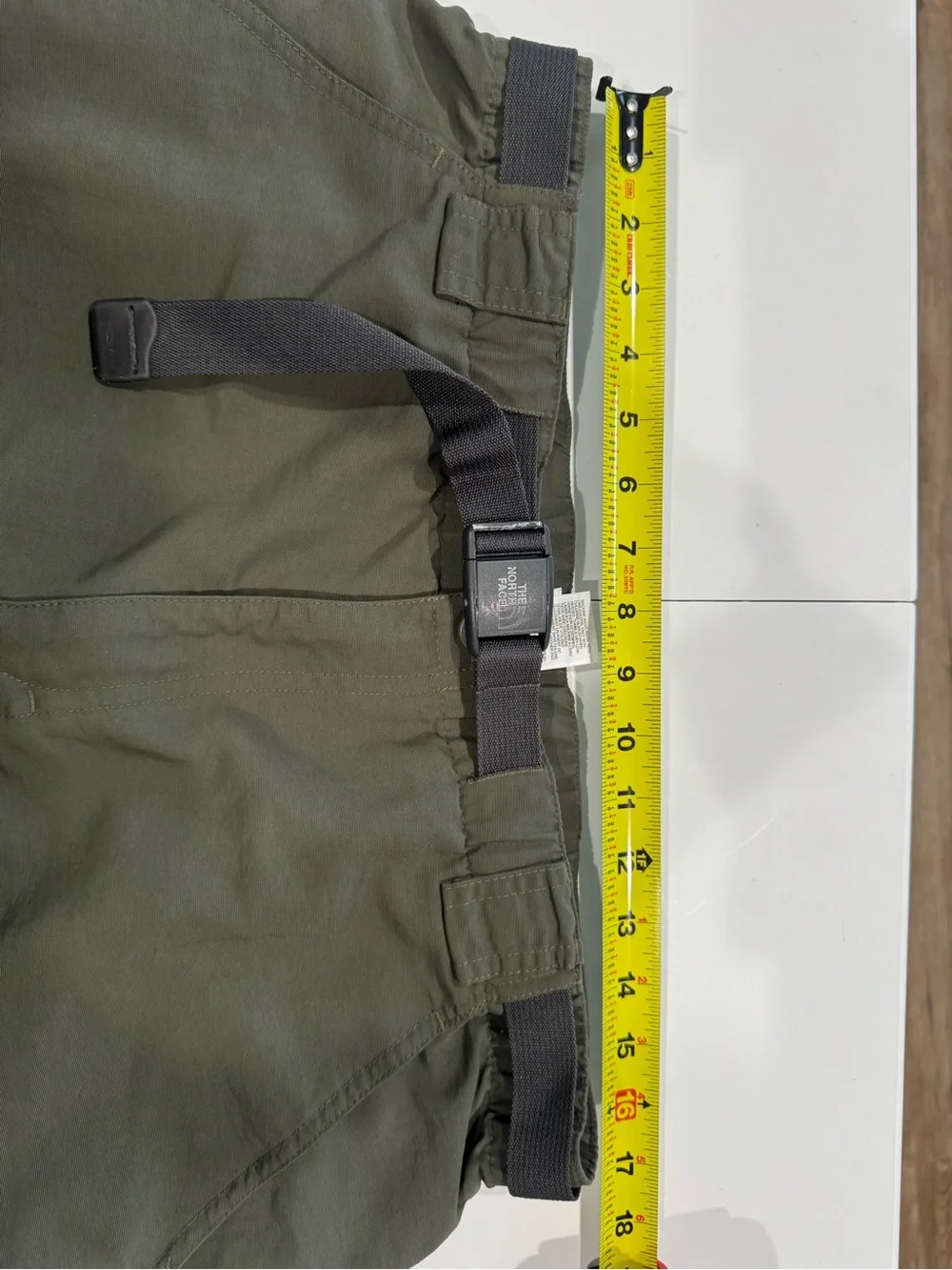 The North Face Men's Olive Cargo Shorts with Webbing Belt